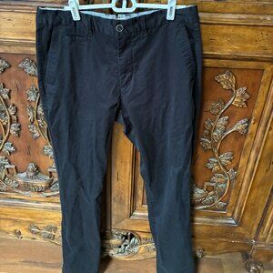 Men Perk Pants 33x32 Dark Blue Slim Fit Stretch Chino Cotton + Spandex.